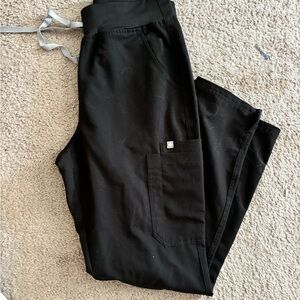 Figs Black Cargo Pants with Elastic Waistband
